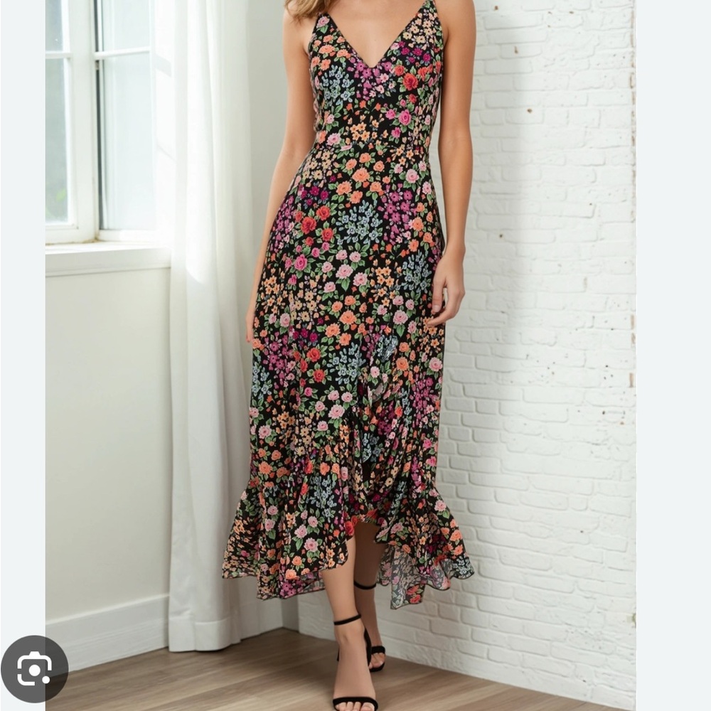 Yumi Kim Pink and Red Asymmetrical Ruched Sundress